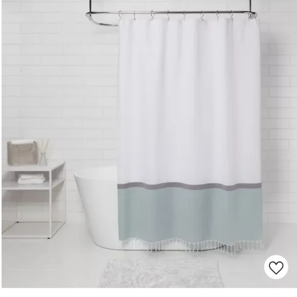 Woven Shower Curtain Green/White - Project 62 - Picture 3 of 16